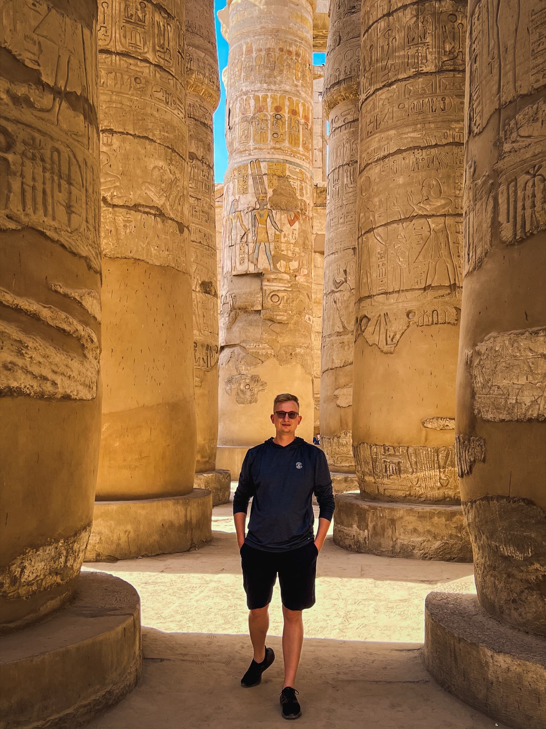 Pat Konopka in Karnak Temple, Egypt